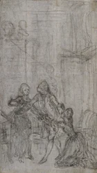 Studie für Vignette-Frontispiz in Charles-Simon Favarts "L