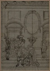 Studie für eine nie veröffentlichte zweite Ausgabe von Colles "La Partie de Chasse de Henri IV", Akt I, Szene 6
