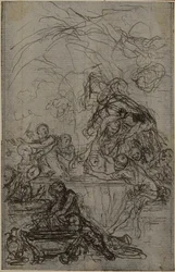 Studie für eine Illustration in Tacitus "Tibère, ou Les Six Premiers Livres des Annales", Buch IV, Band 2, 1. Studie