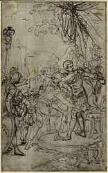 Studie für eine Illustration in Tacitus "Tibère, ou Les Six Premiers Livres des Annales" Buch I, Bd. 1, 3. Studie