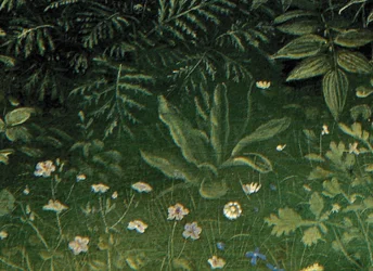 (Detail) der Anbetung des mystischen Lammes, aus der Mitteltafel des Genter Altars