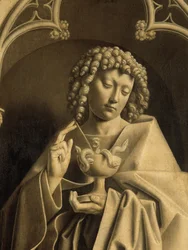 Johannes der Apostel, Detail vom Genter Altar, geschlossen (Detail)