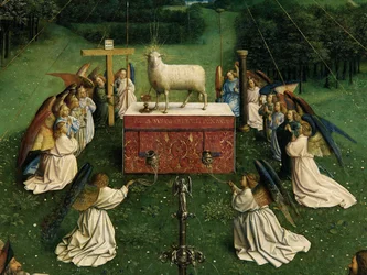 Die Anbetung des mystischen Lammes (Detail)