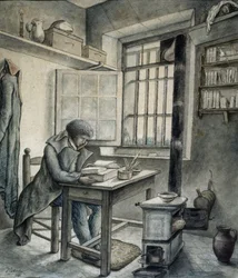 André Chénier im Gefängnis Saint-Lazare, ca. 1794