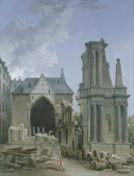 Abriss der Kirche der Feuillants in der Rue Saint Honoré, ca. 1804 (Öl auf Leinwand)