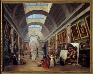 Entwurf der Grande Galerie des Louvre. Gemälde von Hubert Robert (1733-1808) 1796
