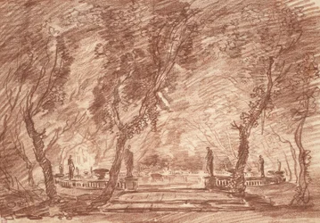 Brunnen im Park, ca. 1765