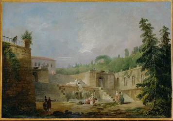 Brunnen auf einer Terrasse