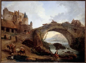 Landschaft mit Brücke