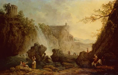 Landschaft mit Wasserfall