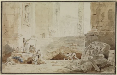 Römisches Capriccio mit Straßensängerin