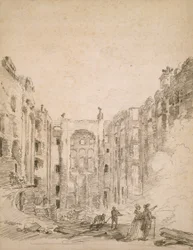 Ruinen der Oper nach dem Brand von 1781
