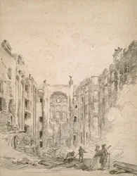 Ruinen der Oper nach dem Brand von 1781