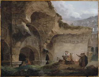 Wäscherinnen in den Ruinen des Kolosseums
