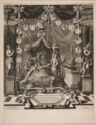 Eine adlige Dame auf ihrem Sterbebett