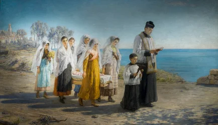 Die Beerdigung eines kleinen Mädchens an der Riviera