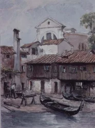 Werft in der Nähe der Kirche San Trovaso, Venedig