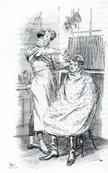 Franz Churchill lässt sich die Haare schneiden