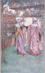 Hier ist der Zwillingsbruder deines Briefes, Illustration aus Die lustigen Weiber von Windsor, 1910