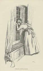 Ein Fensterladen geöffnet