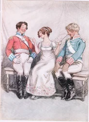 Phoebe: "Sobald Sie eine Dame mit einer hübschen Nase sehen, können Sie nicht anders, als zu sagen, dass Sie sie verehren". (Lithografie)