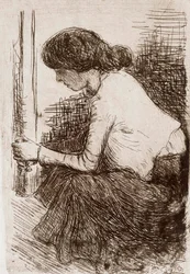 Sitzende Frau