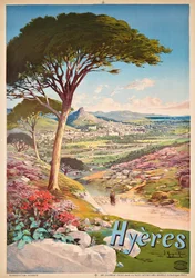 Plakatwerbung für Hyeres, Frankreich, 1900