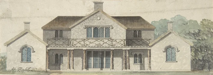 Entwurf für ein Cottage Ornée im Tudoresken Stil, spätes 18. bis frühes 19. Jahrhundert