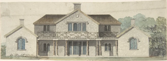 Entwurf für ein verziertes Landhaus im Tudorstil