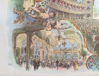 Innenansichten des Somossy Orfeum in Budapest, Ende des 19. Jahrhunderts