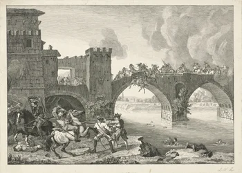 Kampf auf einer Brücke