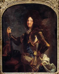 Porträt des Königs von Frankreich Ludwig XIV. (1638-1715) in Rüstung