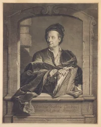 Doktor Claude Deshais Gendron, graviert von J. Daulle, ca. 1737