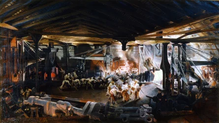Biegen eines Baumes in der Indres-Fabrik von F. Bonhommé