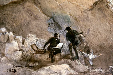 Ignace Francois Bonhomme malt im Freien