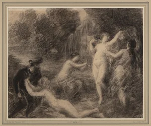 Tannhäuser auf dem Venusberg (Kreide auf Papier)