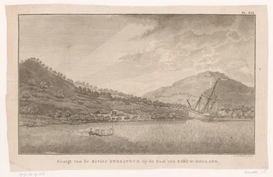 Ansicht des Flusses Endeavour in Australien (Gezigt van de Rivier Endeavour op de Kust van Nieuw-Holland)