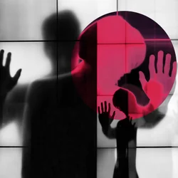 Isolierte rote Silhouetten