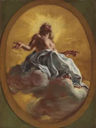 Christus in Herrlichkeit, in einem gemalten Oval