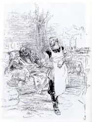 Illustration für den Roman Der Tod des Iwan Iljitsch von Leo Tolstoi, 1896