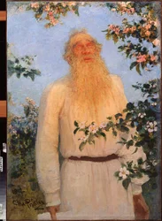 Porträt des Schriftstellers Leo Tolstoi