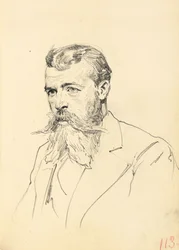 Porträt eines Mannes mit Schnurrbart und Bart, ca. 1872-1875