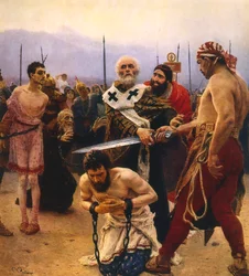 St. Nikolaus rettet drei Unschuldige vor der Hinrichtung, um 1888