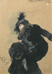 Frau im Pelzmantel, 1915