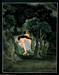 Krishna umarmt von Radha, ca. 1775