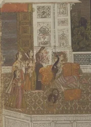 Porträt einer Prinzessin, die Musik genießt, Krishnagar, Westbengalen