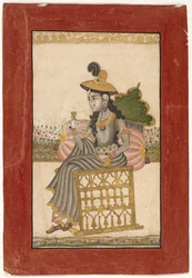 Eine geschmückte Dame, Kota-Schule, 1690-1720