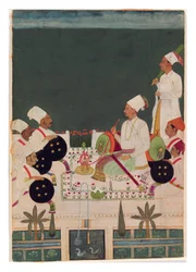 Ein Rathore-Häuptling mit seinen Verwandten, ca. 1700