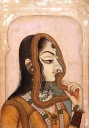 Eine schöne Frau, eingerahmt von einem Bogen, ca. 1800