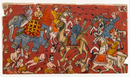 Kampfszene aus einer Bhagavata Purana Serie